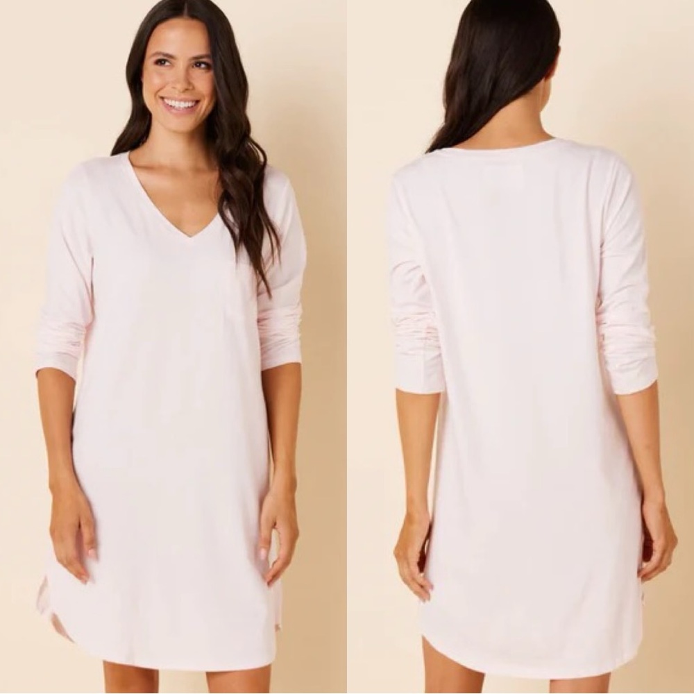 Cat’s Pajamas Blush Pink Classic Pima Knit Sleep Shirt XS